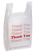 Thank You Bags pk. of 1000 - 11 ½” x 6" x 21" - Thickness .48mil HDPE