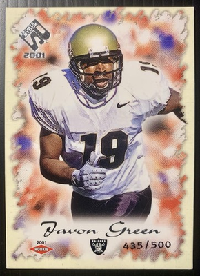 #ad 2001 Pacific Private Stock Javon Green #150 435 500 RC $1.00