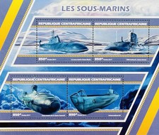 CENTRAL AFRICA SUBMARINE STAMPS SHEET  2017 MNH SEAWOLF CLASS AKULA ASTUTE BOAT
