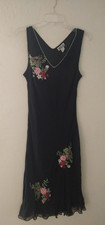 VTG Y2K Signature Robbie Bee Silk Babydoll Slip Dress Fairy 12 Floral Bouquet
