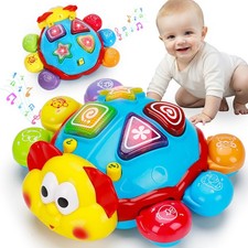 Baby Crawling Toys 6-12 Months, Musical Light Up Tummy Time Toy for Infant 0-...