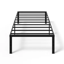 Modern Twin Metal Bed Frame, 14" Elevated Platform for Storage No Tools Assembly