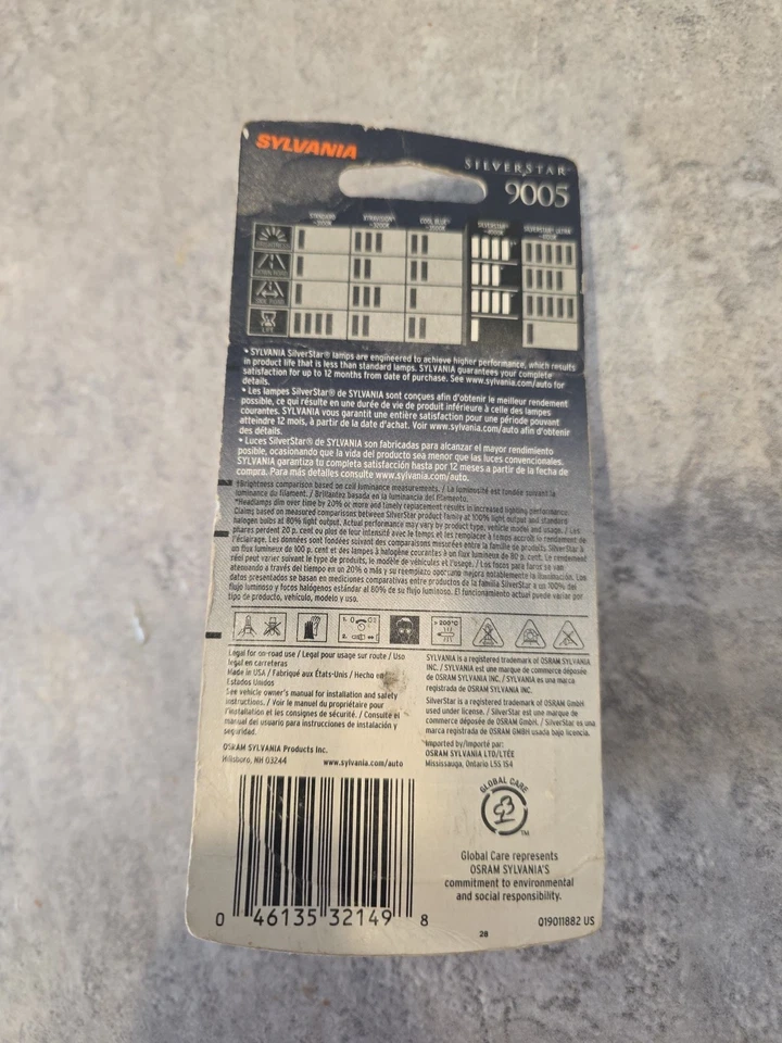 SYLVANIA 9005 SilverStar luz halógena blanca faro lámpara bombilla nuevo en paquete Foto 2 de 2