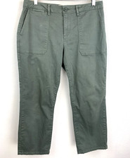 Sanctuary Utility Pants Size 28 Green Straight Leg Pockets Cropped