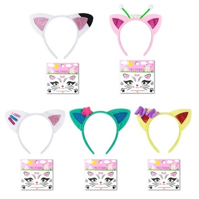 Soft Fabric Cats Ears Headband Adjustable Lightweight Costume Party Accessory