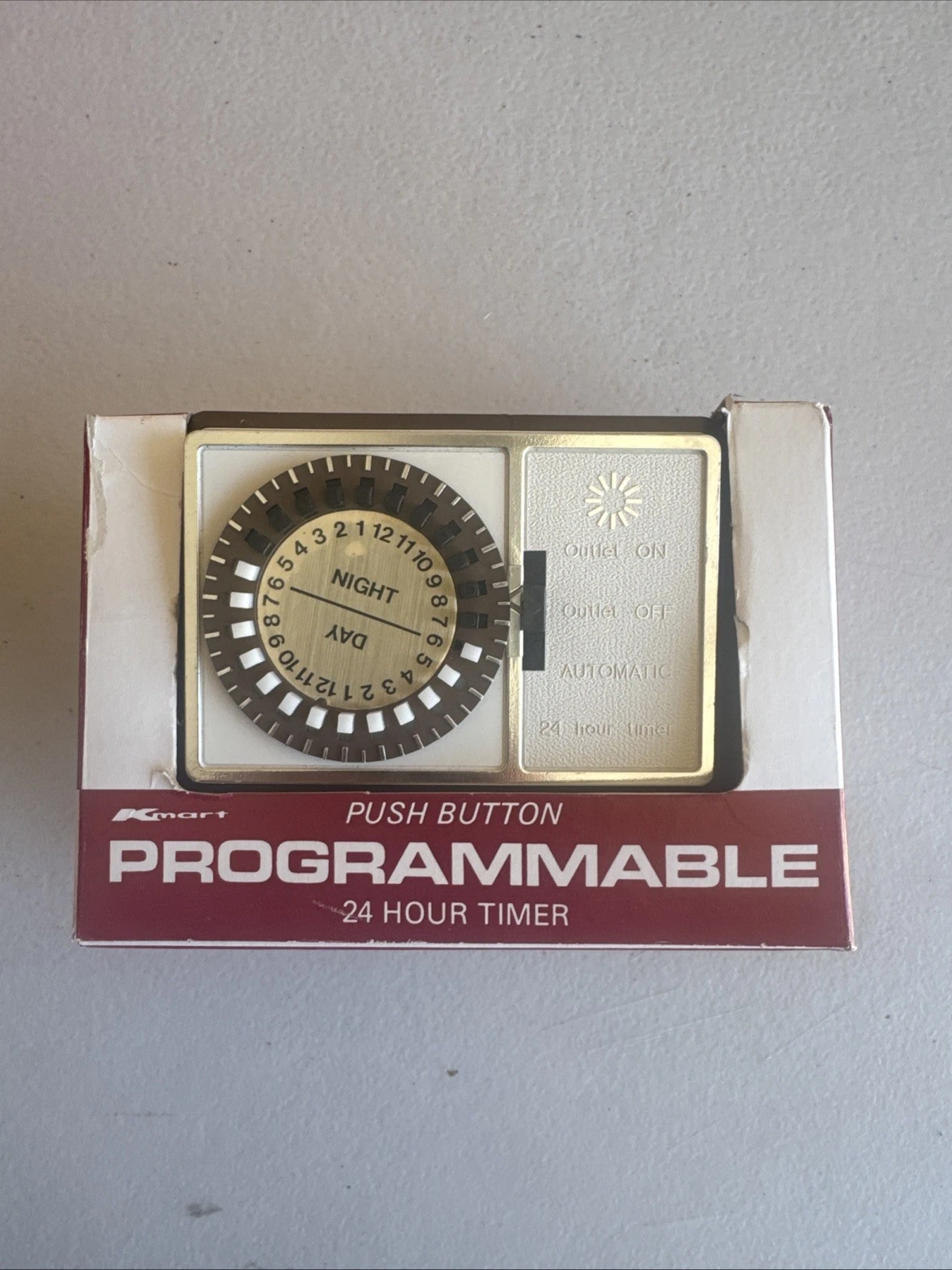 NEW 70's Vintage Kmart Push Button Automatic Programmable 24 Hour Timer Sealed