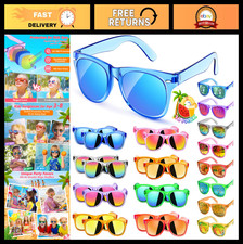 Neon Kids Sunglasses Bulk - 16 Pack UV400 Protection Party Favors for Ages 3-8,