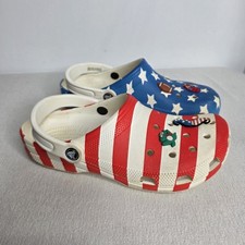 Crocs Classic American Flag Clogs Unisex Shoes M7 W9