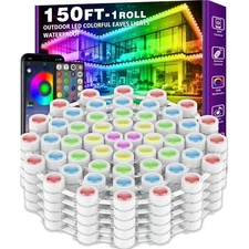 150FT Waterproof RGB Outdoor Lights with App Control for Garden Deck