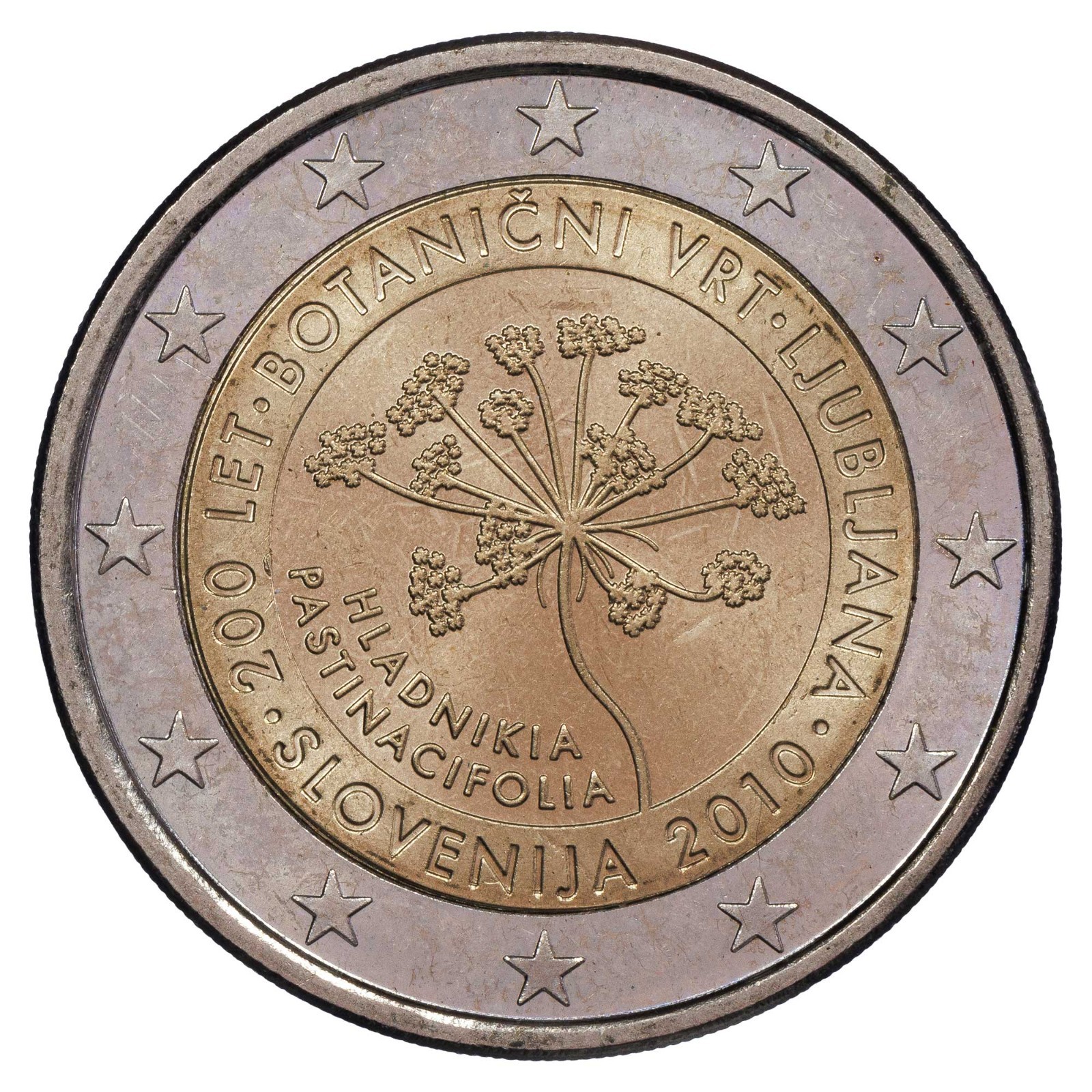 Slovénie - 2 euros commémorative 2010 - 200 ans du Jardin botanique de Ljubljana