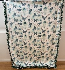 Teal Butterfly Double-Sided Fleece Throw Blanket 31 53.5in W X 65in L 