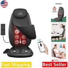 Comfortable Black Massage Seat Pad Heat Vibration Stress Relief App Control