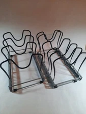 Set of 2 - Pots and Pans Organizer, Adjustable, Cabinet Countertop, 10 Dividers