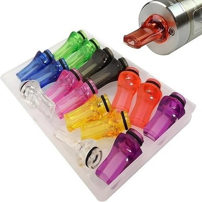 16 Stück flache Kunststoff konische 510 Drip Tips, 510 Drip Tips 25 mm lang 8 Farben