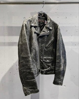 Schott Vintage Leather Double Rider Jacket Men 36 USA Quilted Heavy Style