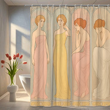 Elegant Vintage Floral Shower Curtain - Boho Design in Pastel Colors
