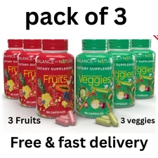 270 Fruits & 270 Veggies Whole Food Supplement | Superfood Blend | Pack of 3 Eac
