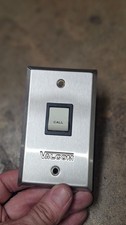 Valcom V-2972 Call Switch - Single Gang - Wht - Brushed Stainless Steel V944360