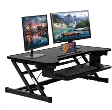 Black Adjustable Standing Workstation Table FDWJY45 Home Office Stand Ergonomic