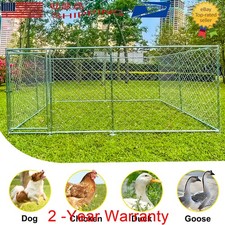 10X10ft Pet Dog Kennel Outdoor Dog Run House Metal Dog Shade Cage Playpen Frame
