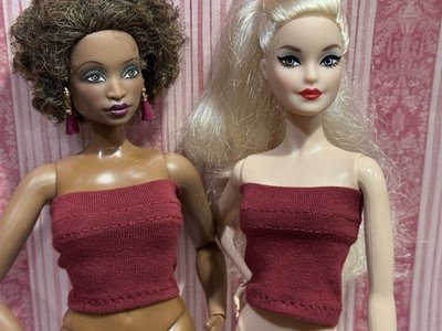 Barbie Clothes : Maroon Tube Top ~ Fits Vintage & Modern + Curvy Dolls  