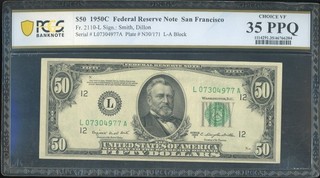 1950 C Federal Reverse Bank Note San Francisco $50 Fifty Dollar PCGS 35 PPQ VF