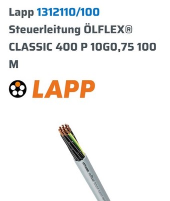 Lapp 1312110/100 control line ÖLFLEX  CLASSIC 400 P 10G0.75 100 M