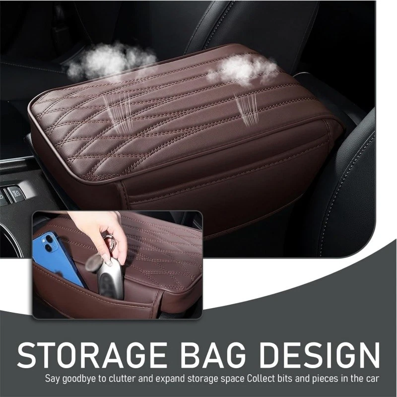 Funda consola central coche reposabrazos cojín consola central cojín con bolsa de almacenamiento Foto 4 de 4