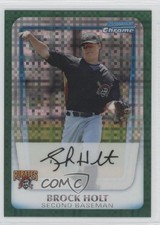 2011 Bowman Chrome Prospects Green X-Fractor Brock Holt #BCP201 0q4