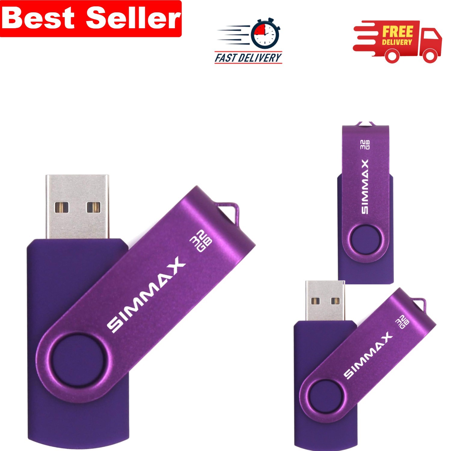 Effortless Data Storage - 32GB Purple USB Flash Drive with Quick Transfer Speeds