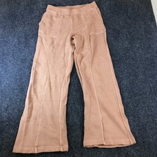 Aerie Sweatpants Womens M Tan Pockets Wide Leg Elastic Waistband Casual
