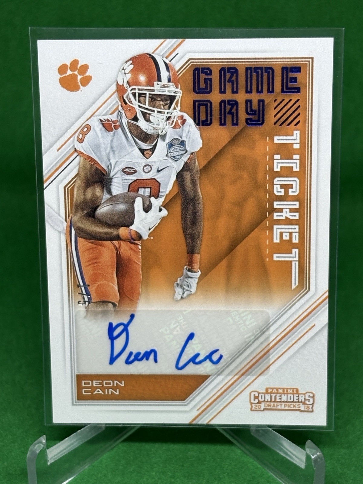 Deon Cain Panini Contenders Draft Picks Game Day Ticket Signatures #14 Base
