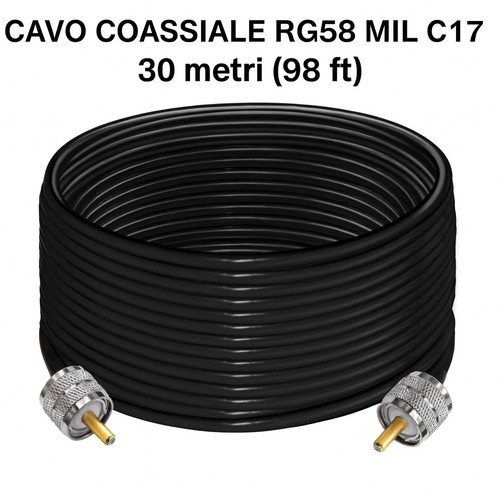 MATASSA CAVO COASSIALE RG58U CON PL259 CONNETTORI CABLATO MADE IN ITALY - Zdjęcie 7 z 8