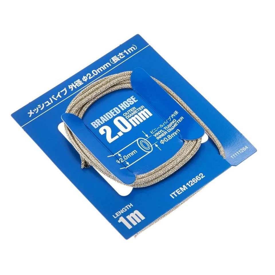 TAMIYA 12662 – 1:6/1:12/1:24 Tuyau en Tissu 0,8 x 2,0 mm 1 m