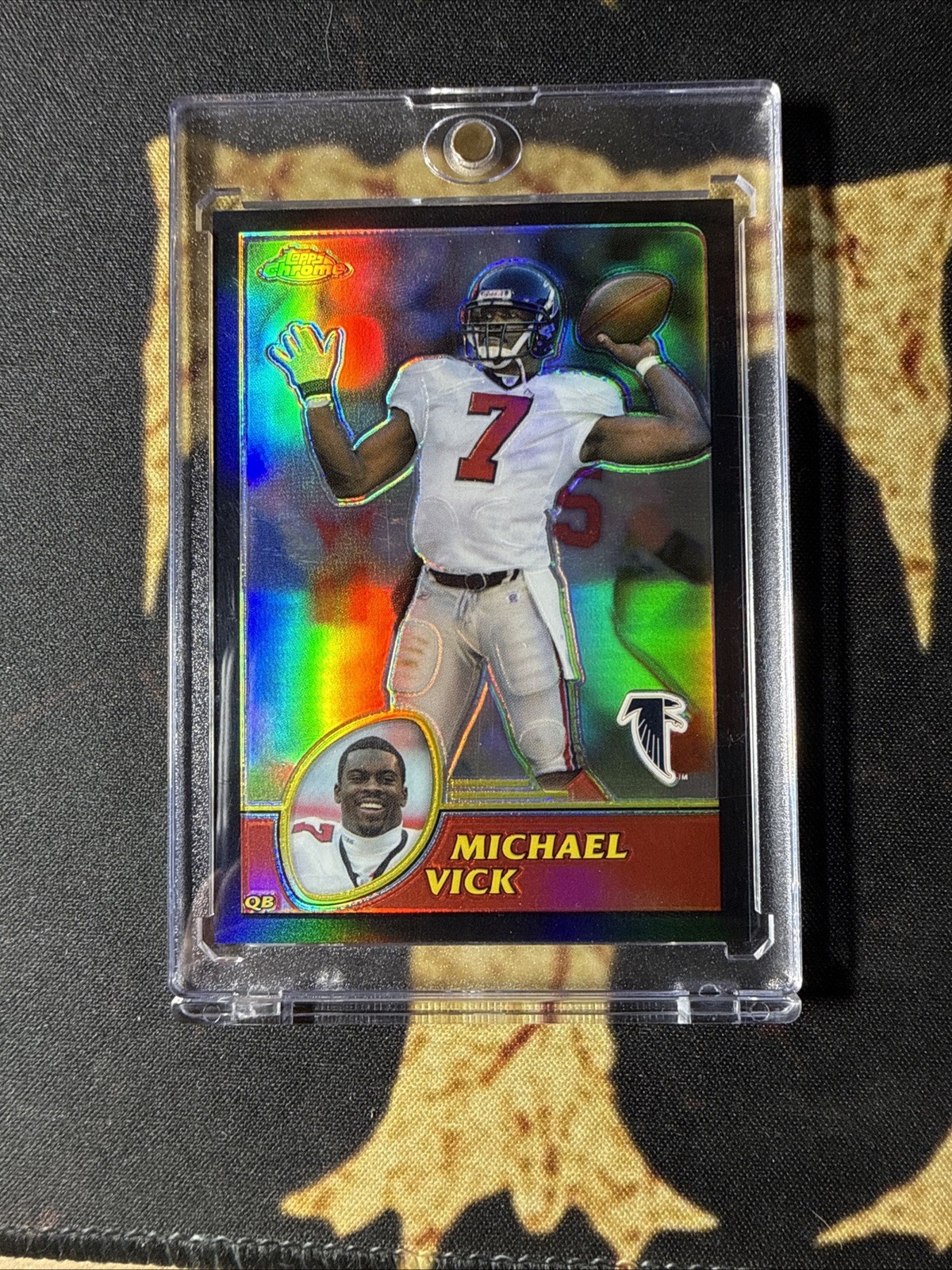2003 Topps Chrome MICHAEL VICK Black Refractor /599 Rare Football Card SSP