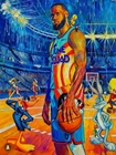 LeBron James Space Jam Grailpop Oil Painting Art Card Print Artist Signed /30