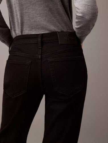 Calvin Klein Womens Jeans Size 7 Black Low Rise Bootcut Leg Slash Pocket New - Picture 3 of 6