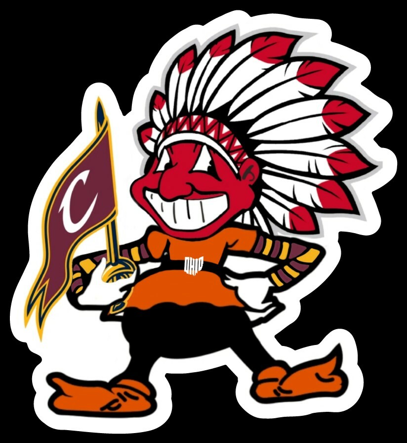 Cleveland ALL IN ONE Vinyl STICKER - Browns Indians Chief Wahoo