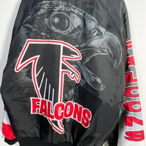 Chaqueta de satén NFL NFC Atlanta Falcons línea de tiza talla XL hecha en EE. UU. De colección - Imagen 2 de 21