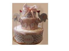 TORTA DI PANNOLINI 3 piani rosa o azzurro a scelta