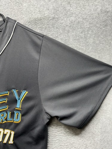 Maglia baseball Walt Disney World taglia media grigio scuro 1971 adulto unisex usata - Foto 2 di 14