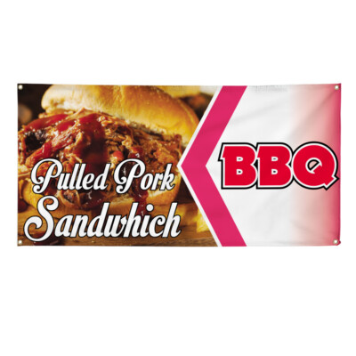 Vinyl Banner Multiple Sizes Pulled Pork Sandwich Bbq Restaurant Cafe Bbq Outdoor