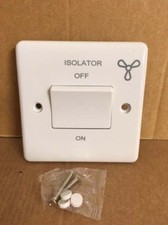 Bathroom Wash Room Fan Isolator Switch 10A White 1G 3 Pole Big Switch Quality 