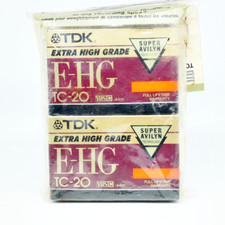 TDK E-HG Extra High Grade TC-20 VHSC  2 Pack SUPER AVILYN New Sealed