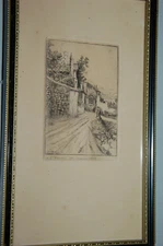 1882 EUGENE DELATRE RUE ST VINCENT PARIS ETCHING WORKED  WITH PICASSO RENOIR ETC