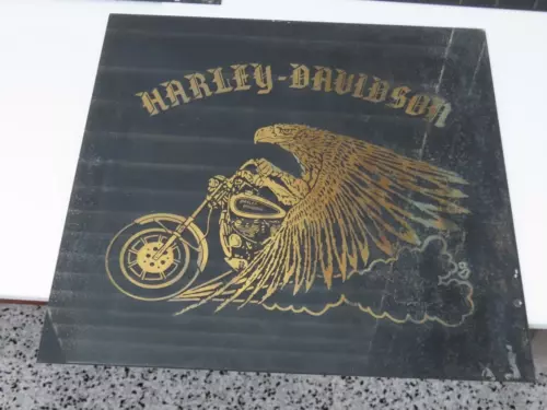 Vintage Carnival/Fair/Game/Prize 12" Glass Mirror Harley Davidson Motorcycles