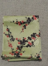 GREEN  Cherry Blossom Fabric Japanese Chinese Oriental 49 X 30 INCH