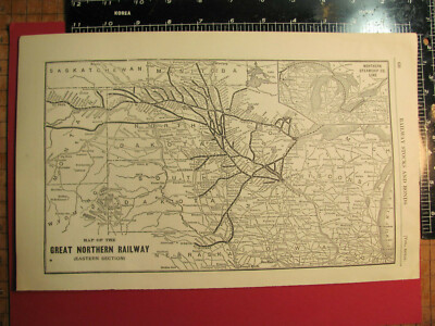 ORIGINAL 1914 GROSSE NORDBAHN OSTSYSTEM KARTE STRECKEN BAHNHÖFE GESCHICHTE