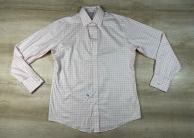 Brooks Brothers Mens Shirt White Plaid Regent Fit Non-Iron Stretch Supima Cotton
