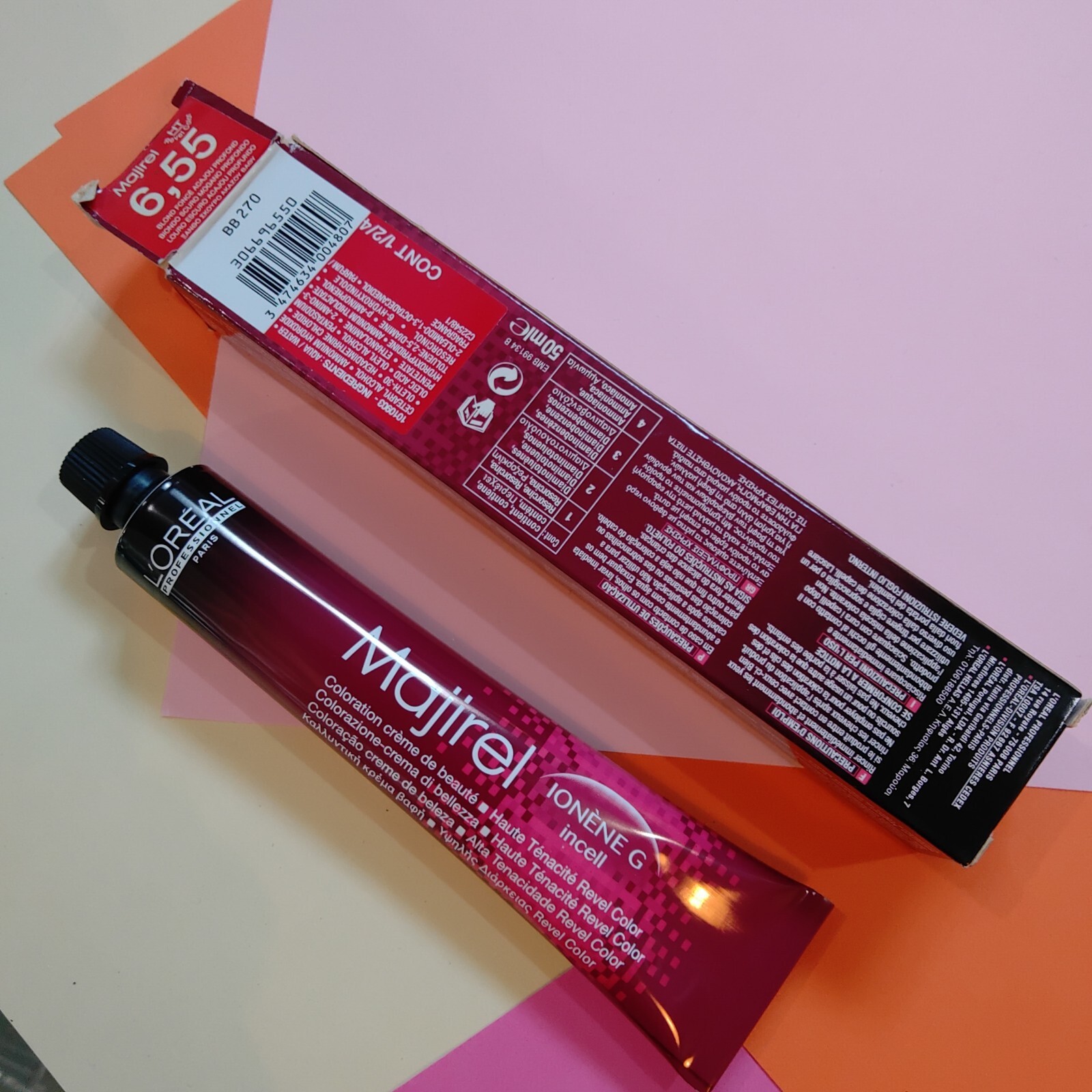 1 L'OREAL PROFESSIONNEL  MAJIREL 6,55 biondo scuro mogano profondo  50ml)